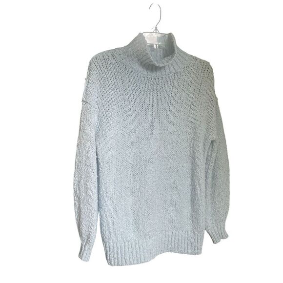Anthropologie The Need It Oversize Mock Neck Pullover Sweater Light Blue XS - Picture 10 of 14